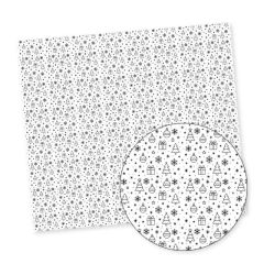 DTF-Pattern, Weihnachtsmotive in schwarz, Bogen 56x50cm