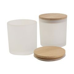 Glasgefäße mit Holzdeckel 2er Set