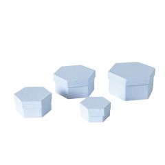 Weiße Pappschachteln Hexagon