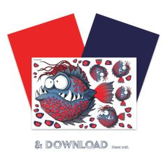 Bügelbilder Piranha Set