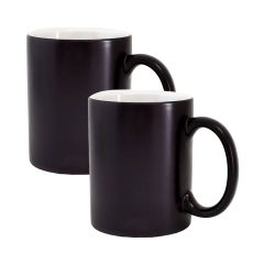 Farbwechseltasse schwarz matt 2er Set