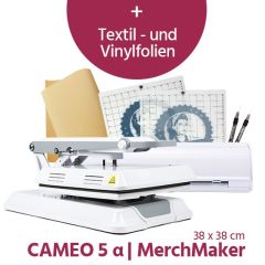 Starterset – Cameo 5 a Plotter + Merchmaker 38x38cm Transferpresse