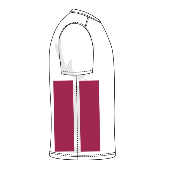 Design neben einer Naht platzieren